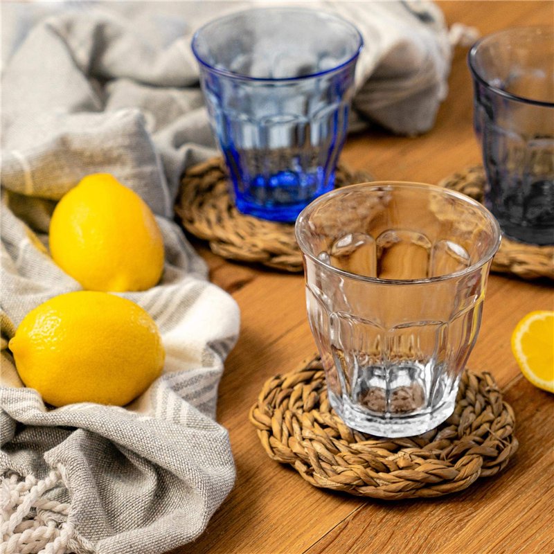 Image secondaire de Duralex 6 pièces Picardie Potable Tumbler Verres Set - Gobelets en Verre trempé pour l'eau, jus, Whisky - 3 Couleurs - 250ml