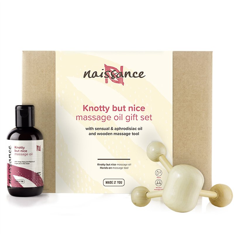 Naissance Coffret Cadeau Huile de Massage Naturelle Knotty but Nice - Idée Soirée Amoureux Massage Sensuel, Aphrodisiaque, Coqui