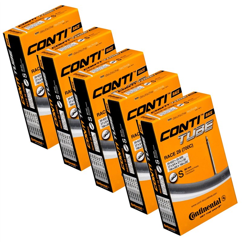 Continental Race 28 Tubes 0180000 Packs de Chambres à air Unisexe, Noir, 700 x 20-25c