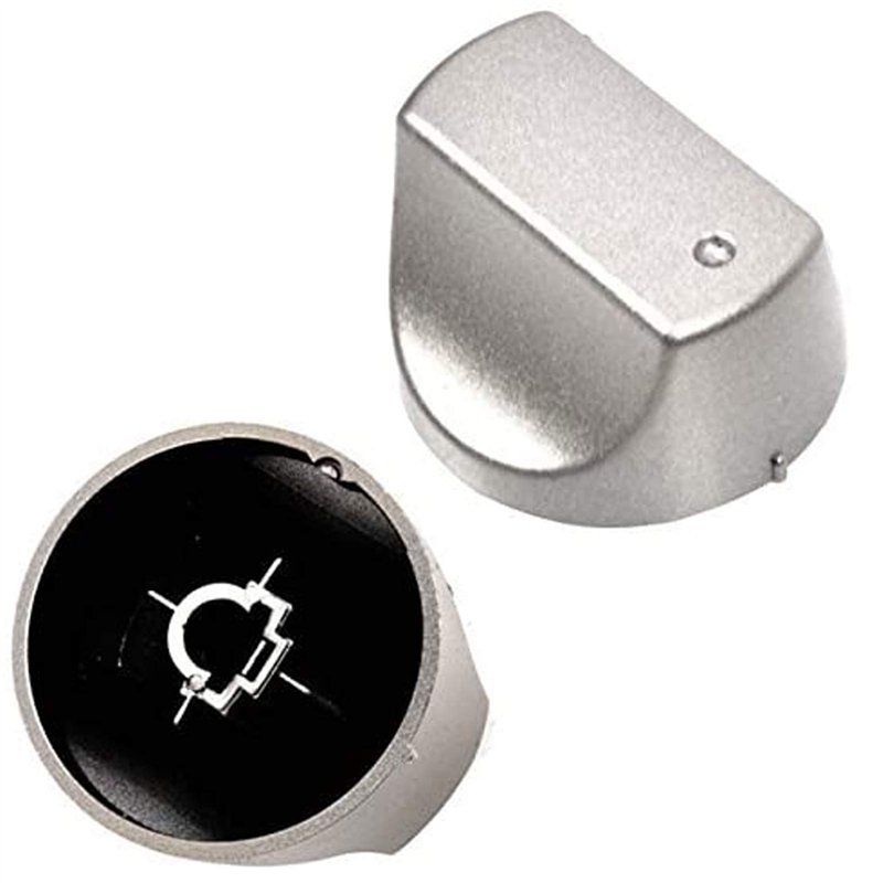 Lot de 2 boutons de contrôle pour four, cuisinière et plaques chauffantes Pour Hotpoint Hot-Ari ix - Argentés