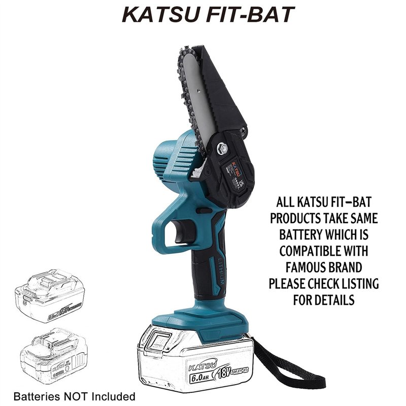 Image secondaire de Mini Tronconneuse a Batterie, KATSU FIT-BAT 21V 4 Pouces Portable Tronconneuse Electrique sans Fil Scie Électrique à Main pour l