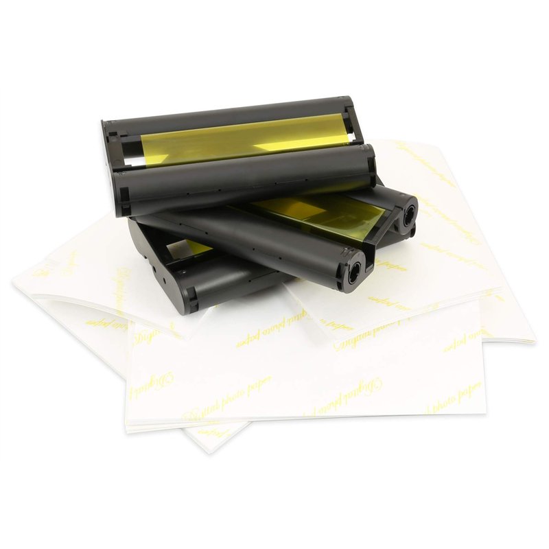 Cartouche d'encre + Papier KP-108IN, 3 cassettes & 108 feuilles de papier photo format carte postale compatible pour Canon Selph