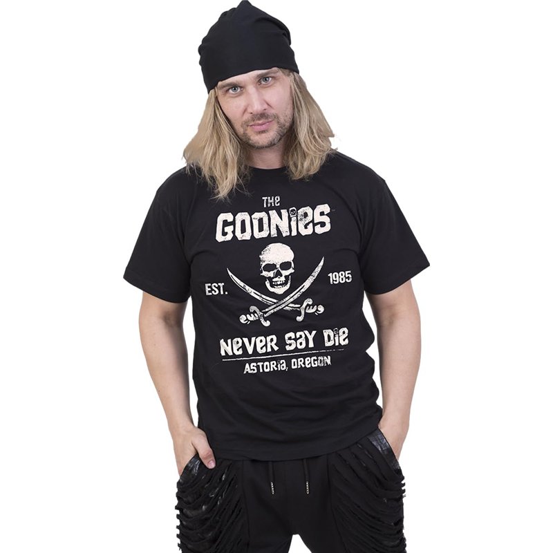 Image secondaire de Heroes Inc. T Shirt à Manches Courtes The Goonies Never Say Die Noir Unisexe