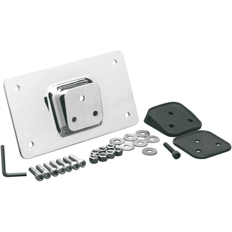 Image secondaire de Support de plaque chromé puits pour harley davidson