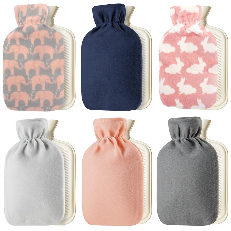 CityComfort Bouillotte Eau Chaude avec Housse en Polaire Douce Motif Fantaisie, Bouillotte Caoutchouc Naturel 2L - En Sélection 