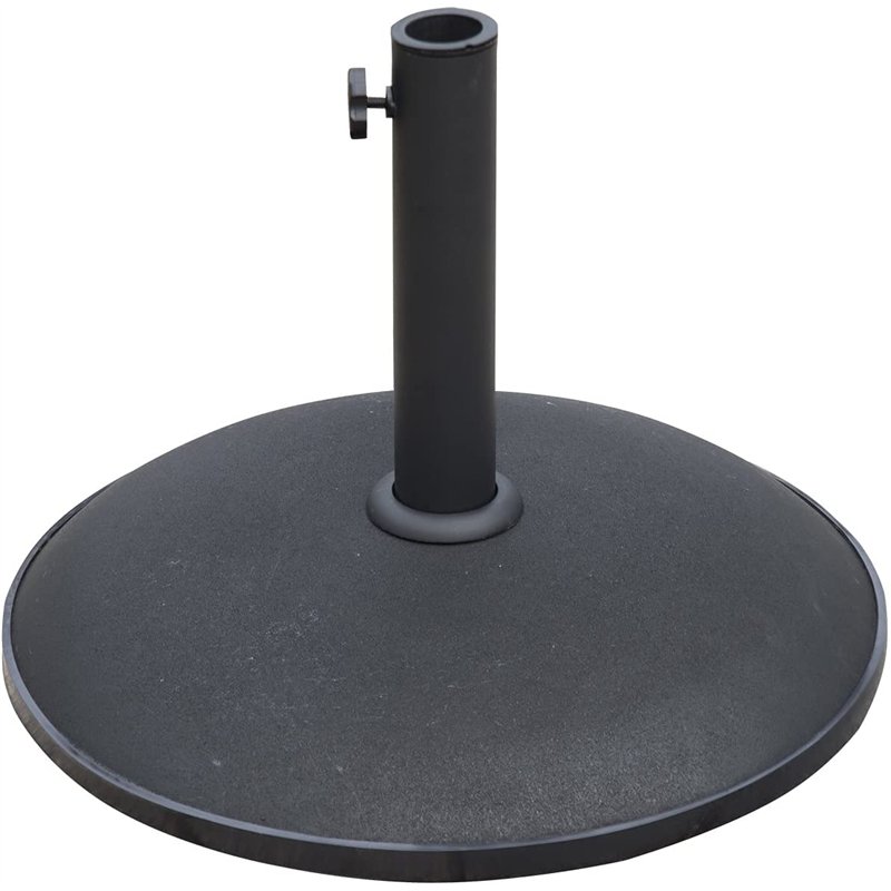 Ram® Pied de Parasol Rond en béton pour terrasse Noir Diamètre 50 cm 10 kg