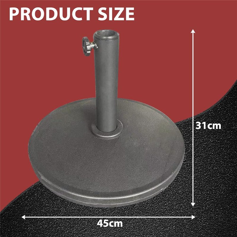 Image secondaire de Ram® Pied de Parasol Rond en béton pour terrasse Noir Diamètre 50 cm 10 kg