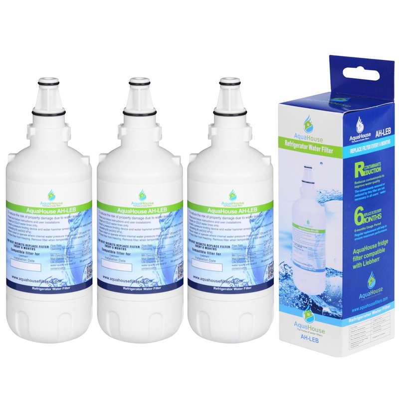 3x AH-LEB Filtre à eau compatible pour Liebherr Réfrigérateur congélateur 7440002, 7440000, 53-WF-26LR, 7731240, 7731240-00, 440