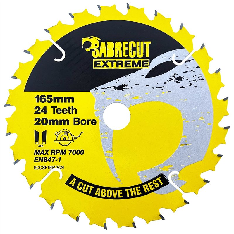 Image secondaire de 2 lames de scie circulaire SCCSFK165CR SabreCut 165 mm 24T et 40T x 20 mm compatibles avec Dewalt Bosch Makita et bien d'autres