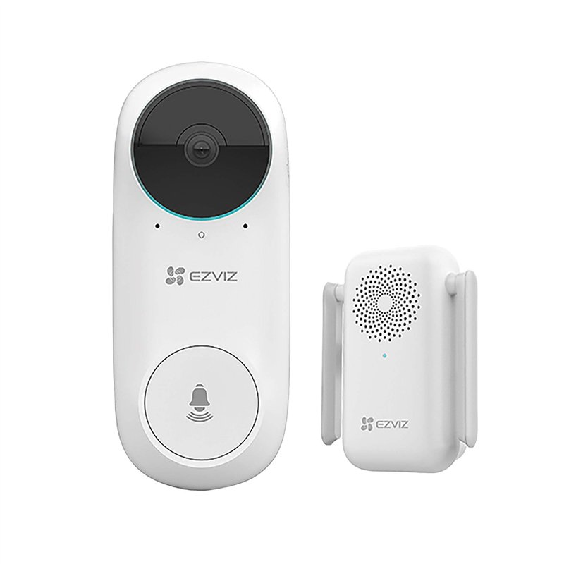 EZVIZ Kit DB2C, Sonnette vidéo Intelligente à Batterie avec détection Humaine IA et Carillon, détection Humaine AI, Audio bidire
