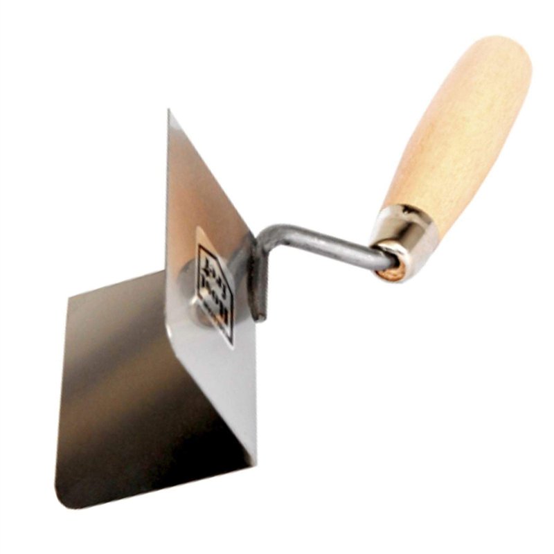Toolty Truelle de plâtrage en acier inoxydable avec manche en bois pour briques, dallage, plâtrage - 120 x 60 mm - TLTY-0803