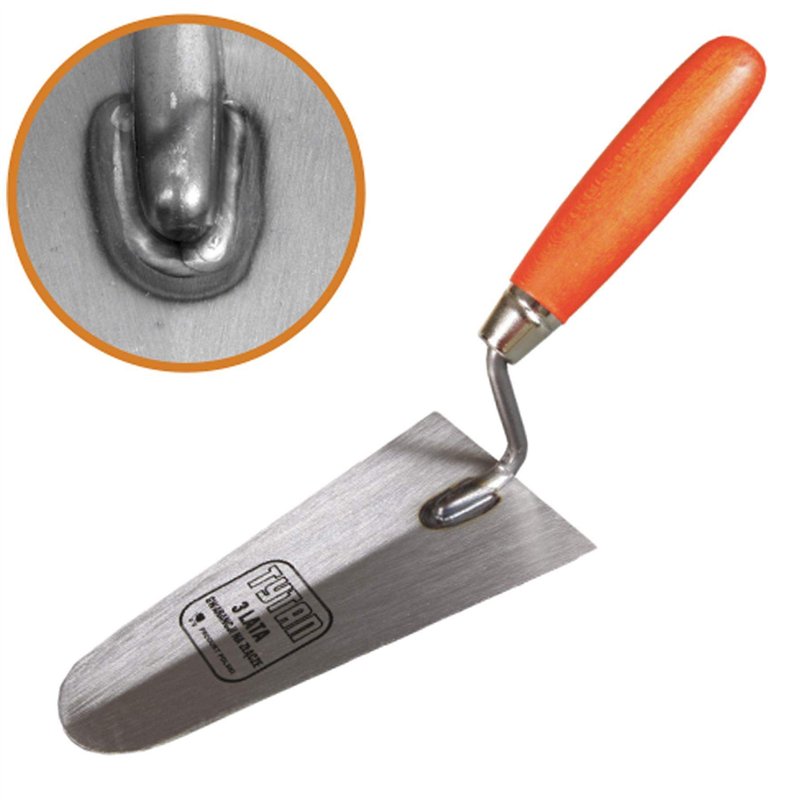 Image secondaire de Toolty TLTY-0823 Truelle de jaugeage en acier au carbone avec poignée en bois pour maçonnerie, dallage, plâtrage