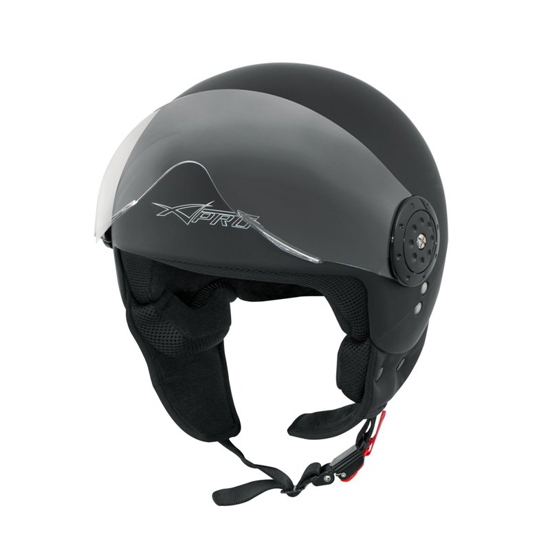Image secondaire de Scooter Casque Moto Ville Jet Demi Anti Scratch Avio Visiere Noir Mat S