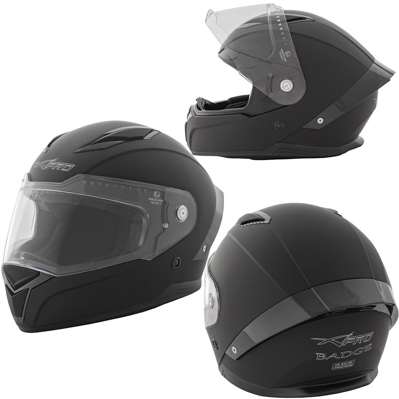 A-pro Casque Homologué Integral Moto Scooter intégré Touring Mat Noir L