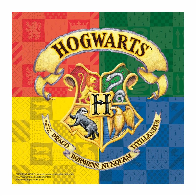 Procos 93366 Serviettes en papier Harry Potter 25 x 25 cm, mélange FSC® pour anniversaire d'enfant, vaisselle de fête