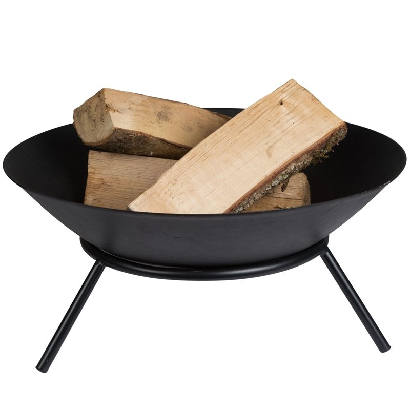 Perel Brasero, avec Support, 3 Pieds, Rond, 26 x Ø 56 cm, Fonte, Noir