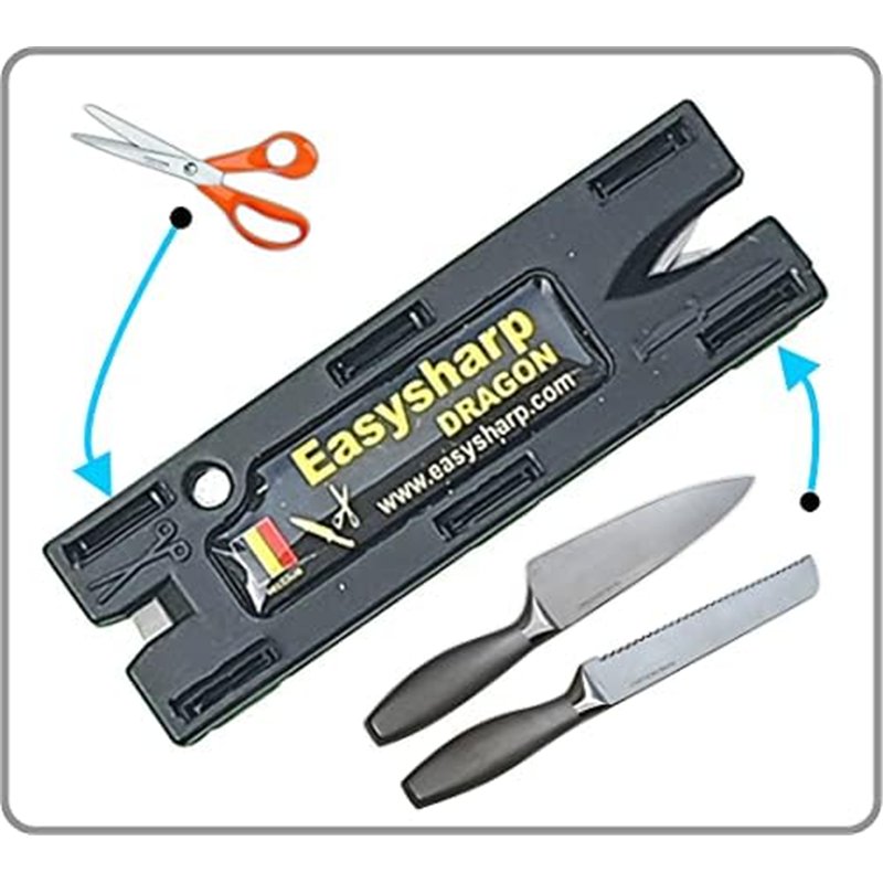 Image secondaire de EASYSHARP DRAGON 2021 - Affûteur de poche Belge au carbure de Tungstène Cobalt pour couteaux Ciseaux et outillage jardin - Idéal