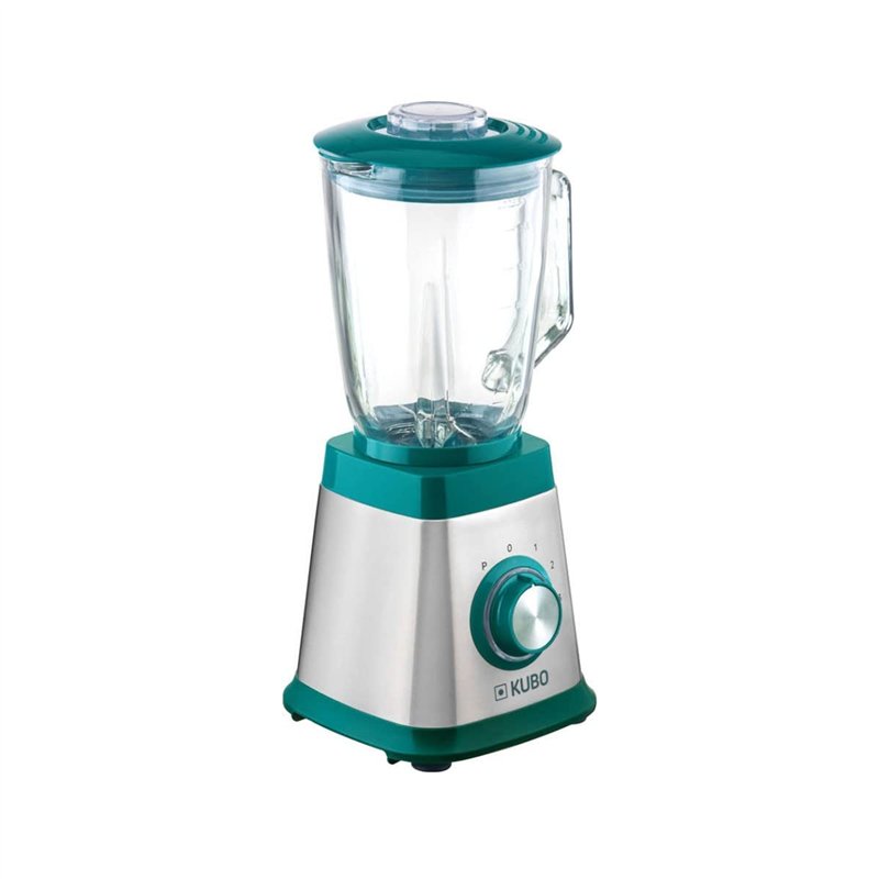 Kubo Mélangeur de tasse, carafe en verre, 1000 W, 4 vitesses, 1,5 L, 6 lames en acier inoxydable, fonction de démangeaison de gl