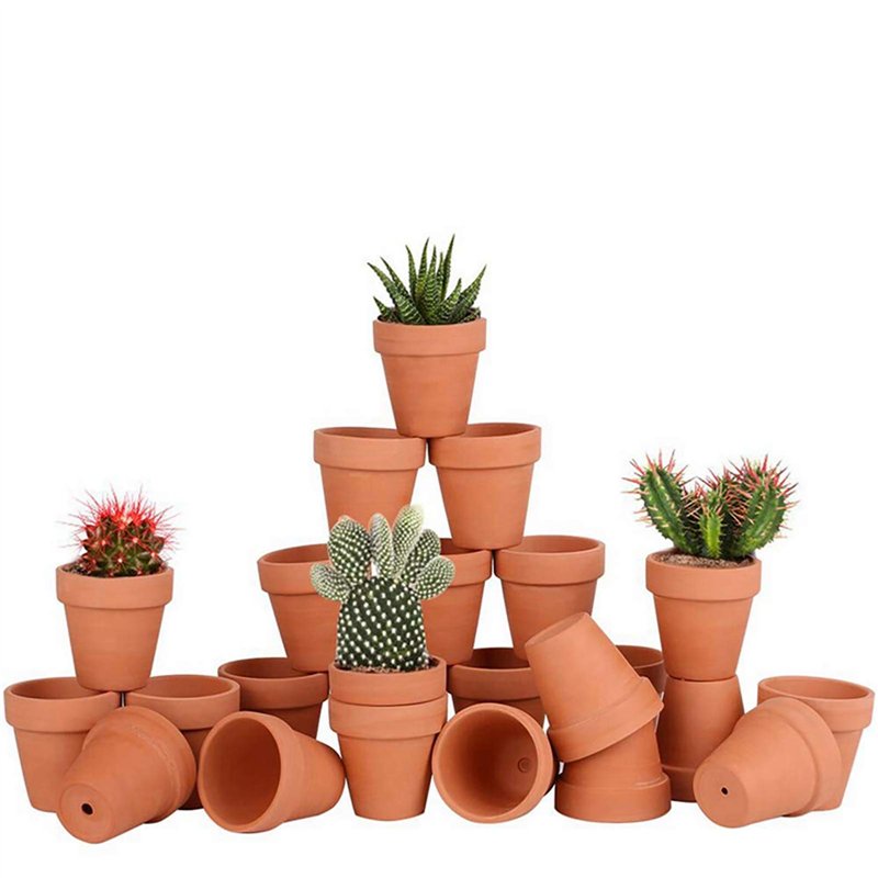 Lot de 28 Pots de Fleurs, Petite Terre Cuite Pots avec Trou de Drainage pour l'intérieur, extérieur, Plante Jardin Balcon Décorat