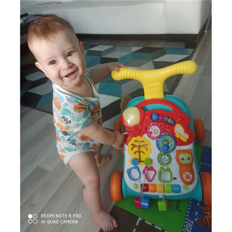 Image secondaire de MalPlay Chariot de course 5 en 1 avec table de jeu et piano pour bébé | Poussette de jeu et de marche libre | Aide à la marche m