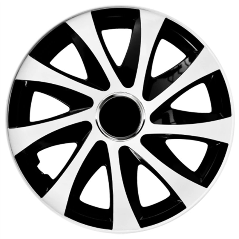 Lot de 4 enjoliveurs Drift Extra - Blanc/noir - 14
