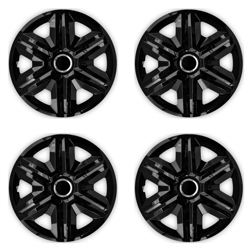 Image secondaire de NRM Lot de 4 enjoliveurs rapides Noir 38 cm 4 enjoliveurs universels.