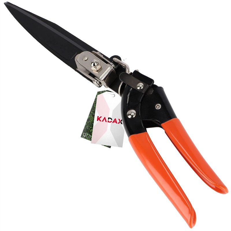 Cisaille à gazon KADAX, cisaille à gazon, lames en acier, manche en plastique, longueur : 33 cm, cisaille à gazon à main rotativ
