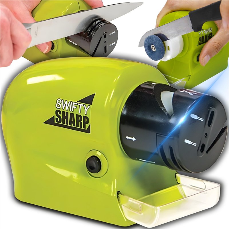 Retoo Aiguiseur Électrique Couteaux Professionnel, Sans Fil, Alimentation 4 Piles AA, Moteur Silencieux, Affûtage Rapide, 13,5 X
