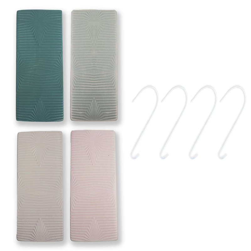 Image secondaire de Metrox Lot de 4 humidificateurs en céramique BARI Relief plat à fixer au radiateur Radiateur Diffuseur d'eau Vase mural 333 a168