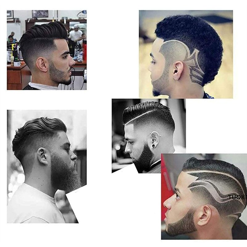 Image secondaire de Outil de façonnage de barbe pour homme avec peigne intégré Transparent Modèles de peigne de coiffage pour bouc moustache pattes
