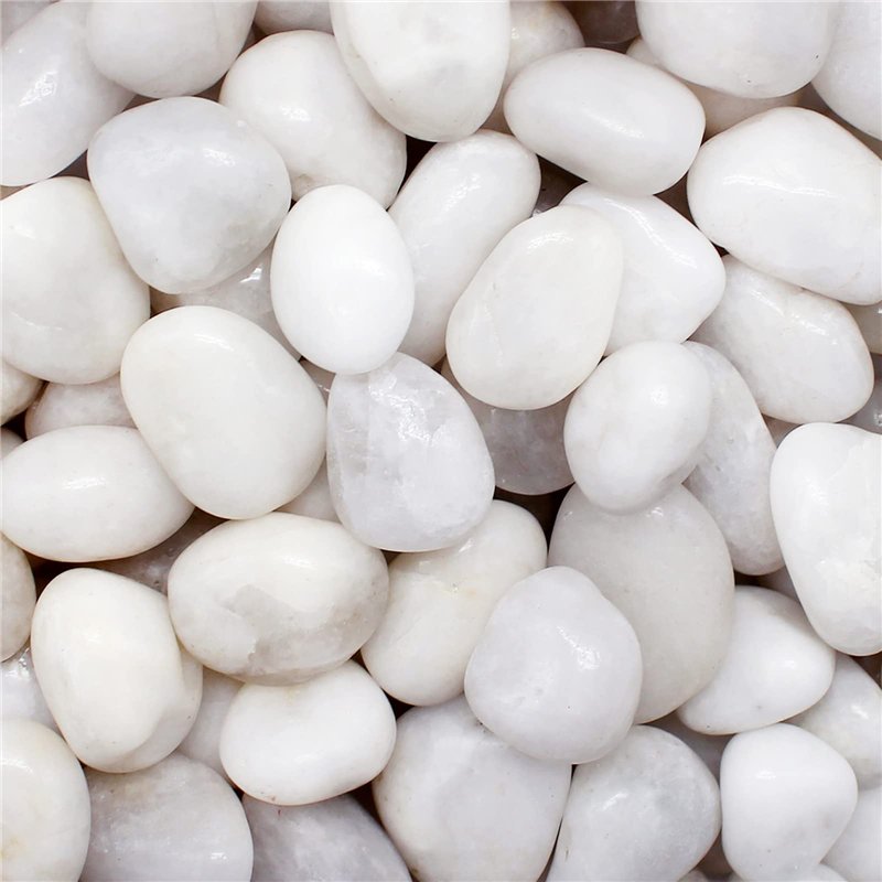 Aleker Galets blancs de 1 kg pour pots de fleurs, pierres polies décoratives naturelles de 2 à 3 cm, pierres de rivière pour jar