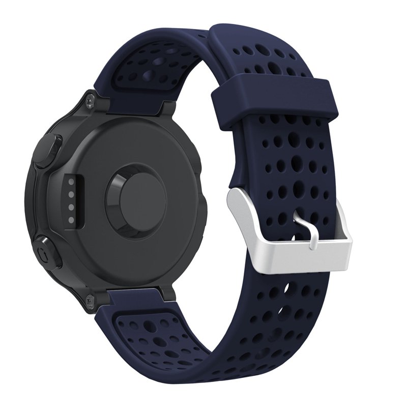 Image secondaire de TopTen Bracelet de rechange en silicone pour montre de course Forerunner 220/230/235/620/630 GPS de Garmin M bleu marine