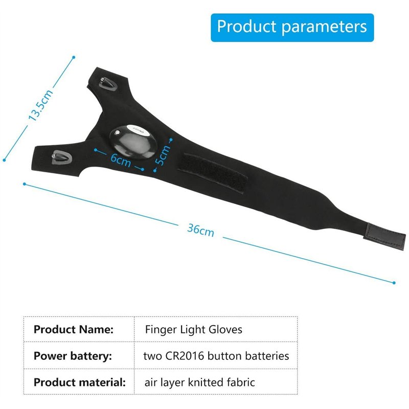 Image secondaire de Number-one Gants de pêche d'extérieur 2 gants LED lampe torche sans doigts éclairage nocturne gants magiques avec bande pouce in