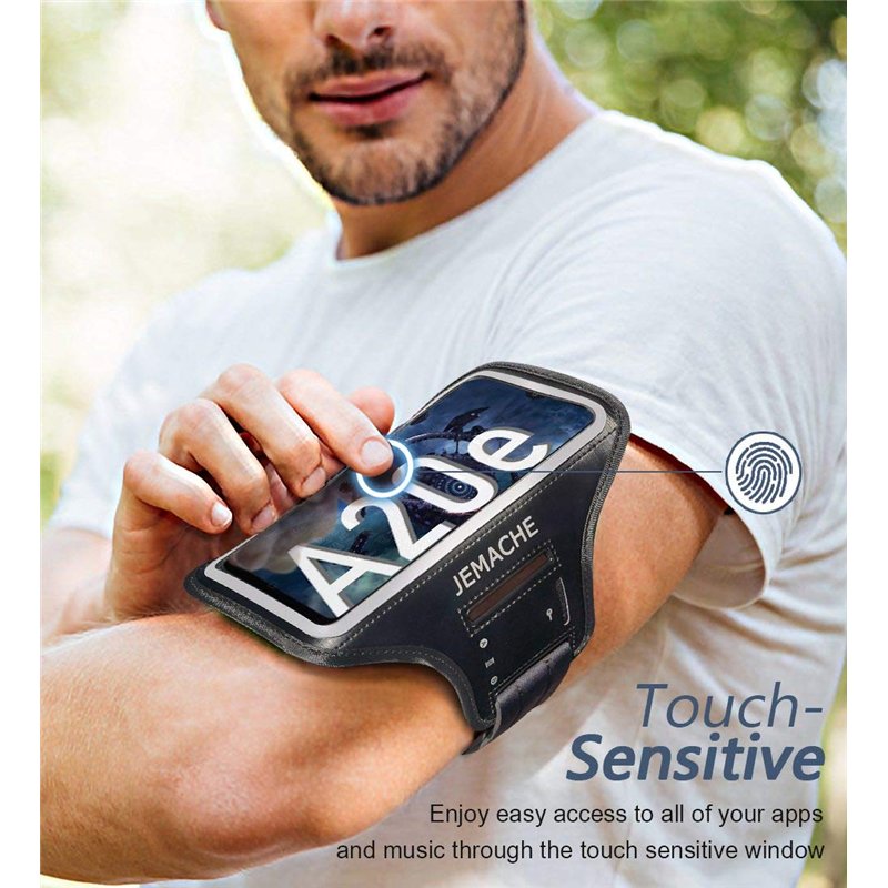 Image secondaire de Brassard de Sport Compatible avec Galaxy A20e/ A40, Bande Ajustable et d'une Fente pour Carte, pour la Course, la Marche et la R