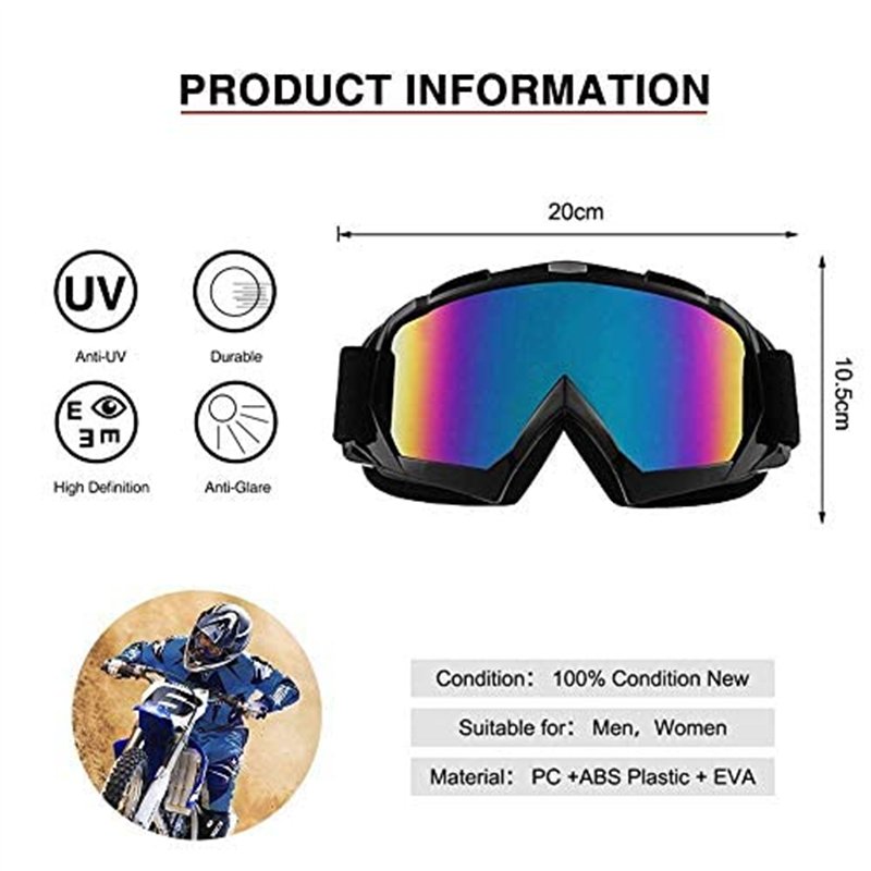 Image secondaire de Lunettes De Protection De Yeux Visage Masque Pour Sport De Plein Air Anti-UV Coupe-vent Anti-sable Anti-poussière Pour Activités