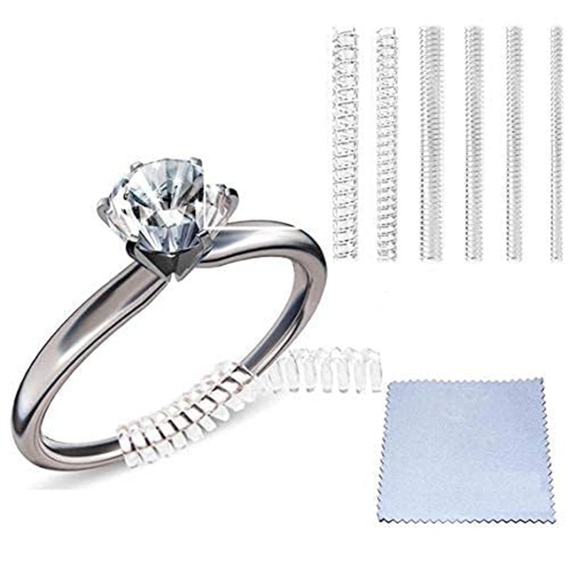 Image secondaire de Eiito Ajusteurs pour bagues (Lot de 4 Tailles) Ring Sizer Adjuster, Réducteurs de Bagues (1.2mm/2mm/3mm/4mm), avec Un Chiffon en