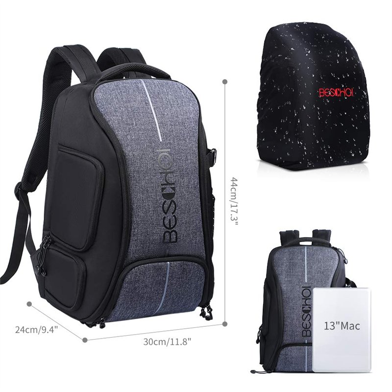 Image secondaire de Beschoi Sac pour Appareil Photo, Sac à Dos Photo Grande Capacité Imperméable avec Housse Etanche Inclus pour DSLR Caméra Canon N