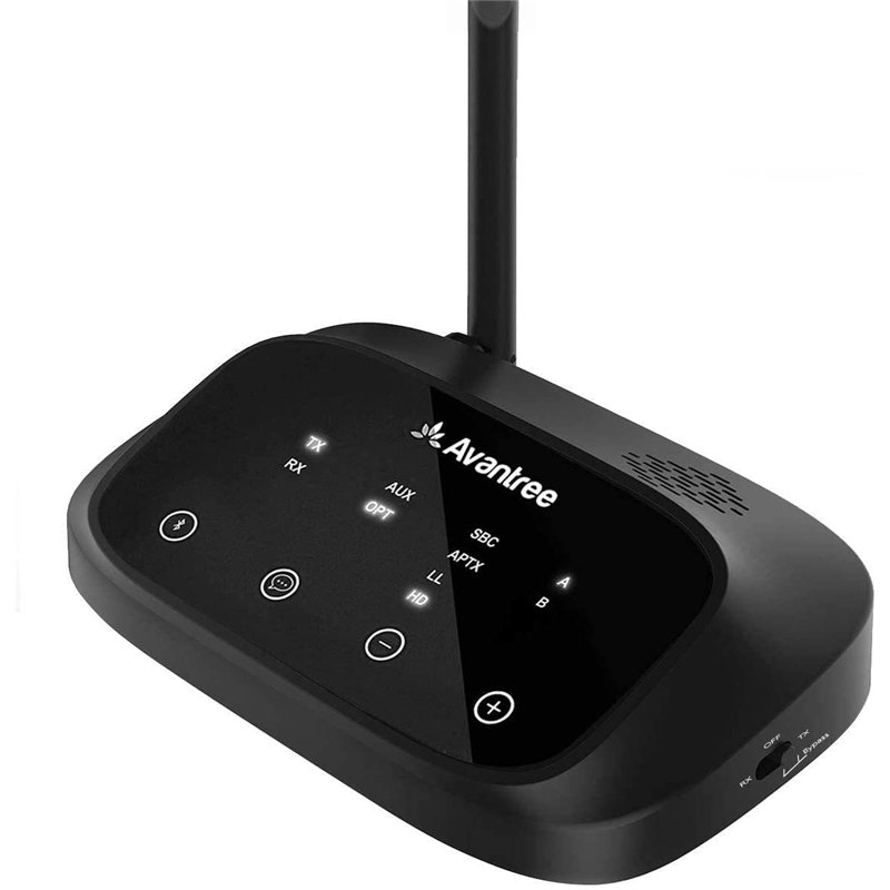 Avantree Oasis Plus Récepteur Émetteur Bluetooth 5.0 aptX HD pour TV, Transmetteur Adaptateur Audio À Faible Latence pour Écoute