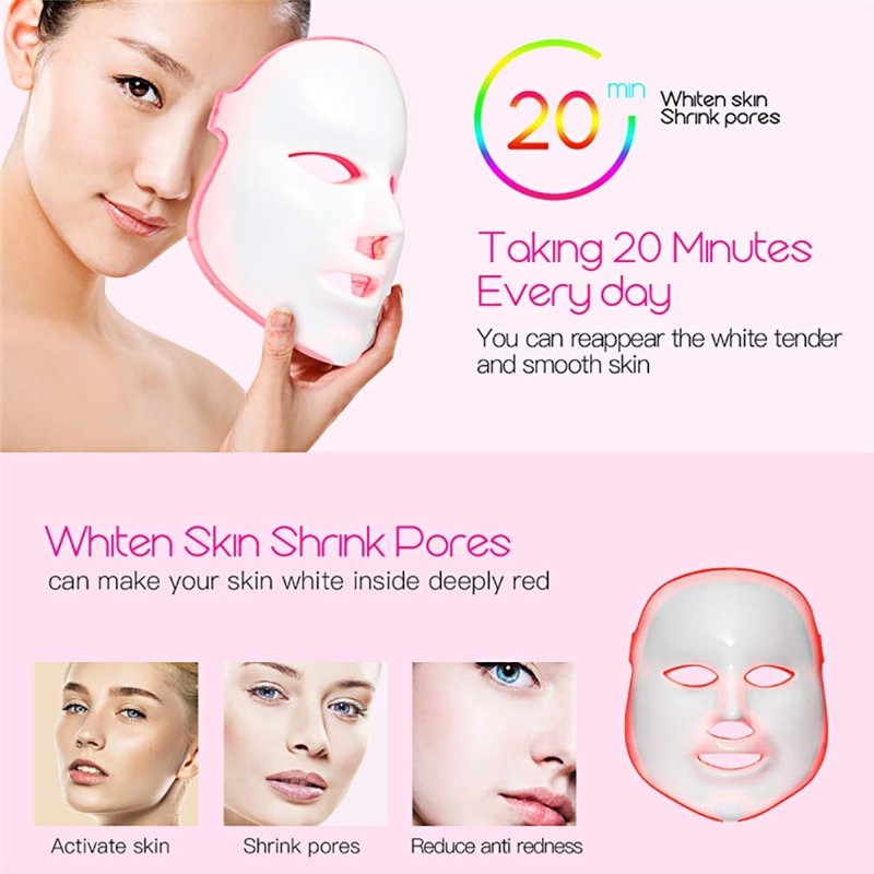 Image secondaire de Masque de luminothérapie à 7 couleurs à DEL - FEITA Photon Light Masque pour le soin du visage et le rajeunissement de la peau -