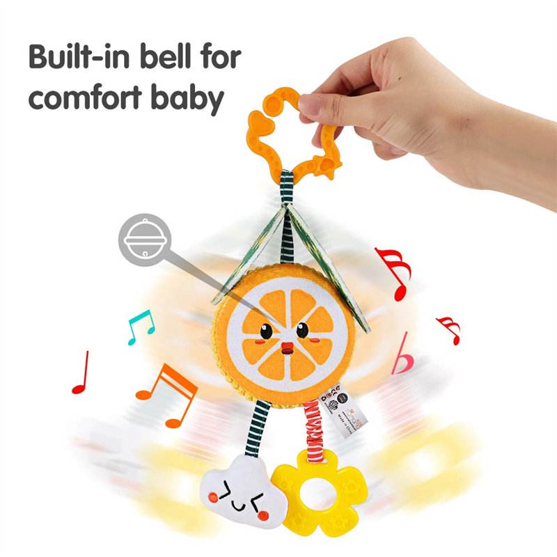 Image secondaire de TUMAMA Jouet Hochet Bebe 0 2 3 4 6 8 9 12 Mois, Jeux Poussette d Eveil Bébé 0-6 Mois Avec Le Miroir La Voix, Peluche Fruits Joue