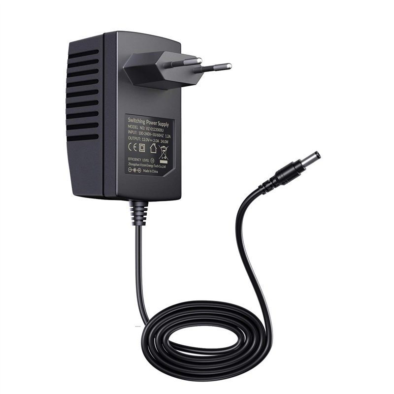 Anlapus DC 12V 2A Bloc d'alimentation EU Plug Adaptateur Secteur Transformateur avec Prise Européenne, USB