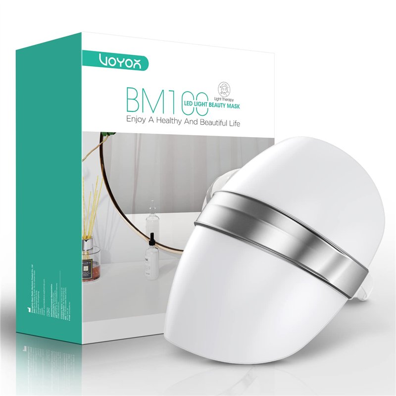 VOYOR masque LED visage masque luminothérapie visage traitement professionnel de l'acné/lisser les rides/photorajeunissement soi