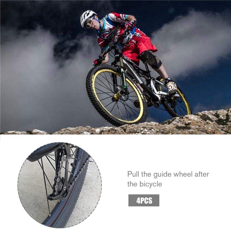 Image secondaire de Create idea 4pcs 10T Kit de Roues Jockey Poulie de Mécanisme Vélo pour Dérailleur 5/6/7/8 Vitesses Écrou Rondelles Raccords