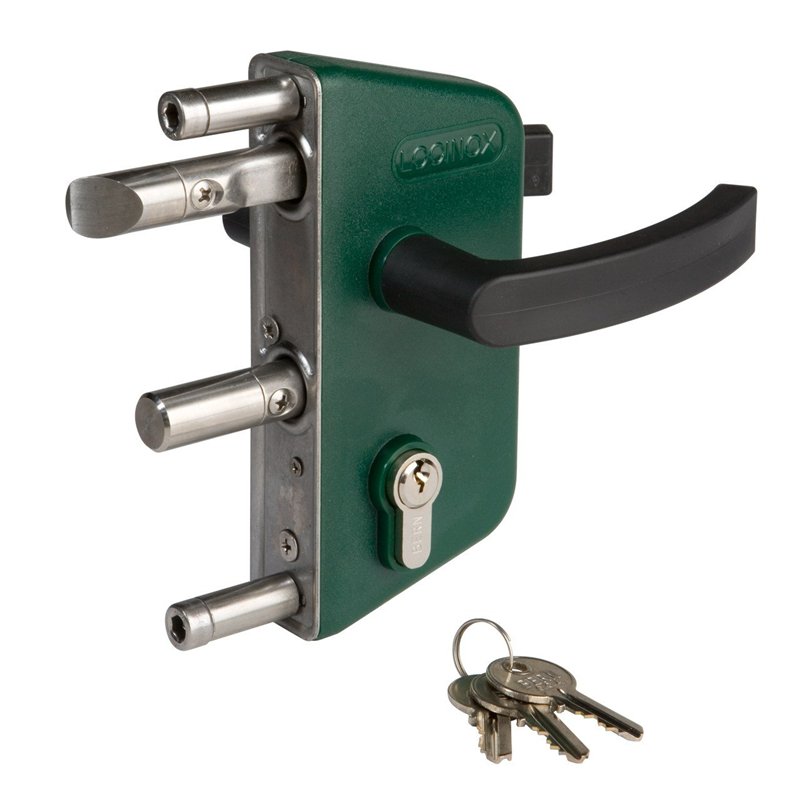 Image secondaire de loci Nox Vert lakz P1 Prix valeur Jardin Boîtier de serrure de porte (polyamide et mécanisme en acier inoxydable) avec smkqf2 po
