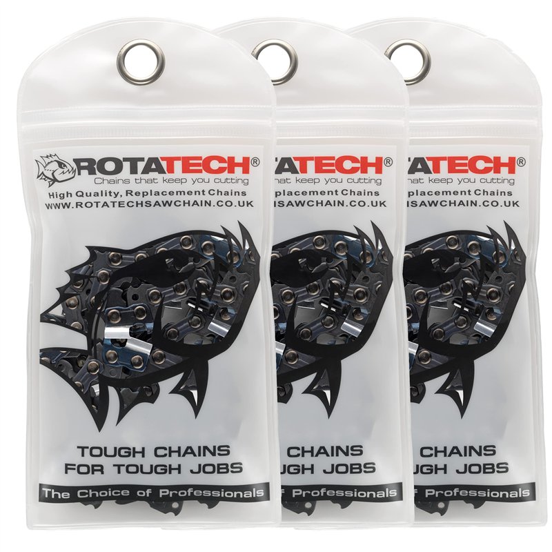 Rotatech Lot de 3 chaînes de tronçonneuse de 35 cm Pas LP 3/8