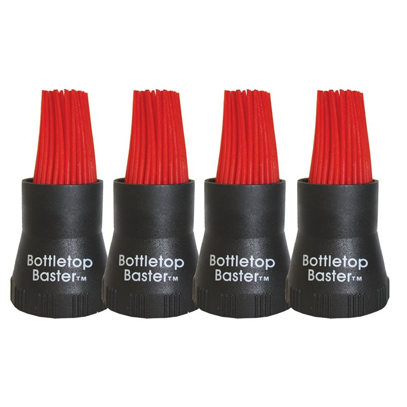 Jokari Lot de 4 pinceaux à badigeonner en silicone résistant à la chaleur Compatible avec la plupart des bouteilles Noir et rouge