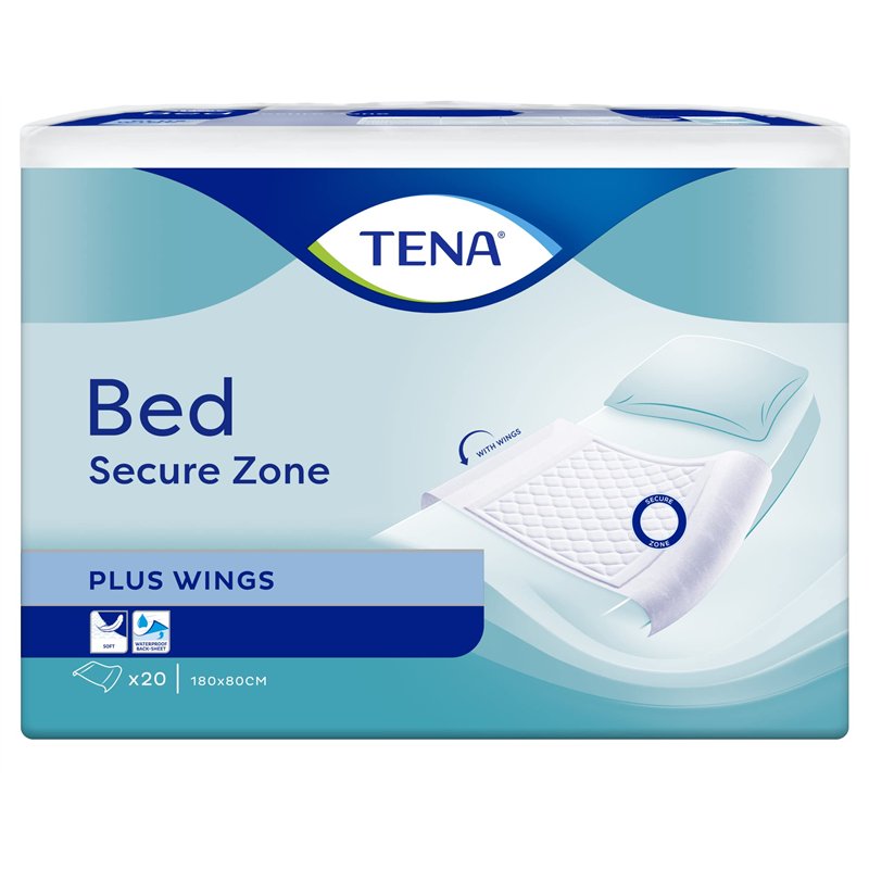 TENA BED PLUS WINGS 80X180CM - CARTON DE 4 SACHETS DE 20 ALESES
