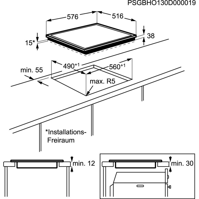 Image secondaire de AEG HK634060XB Noir Intégré (placement) Céramique 4 zone(s)