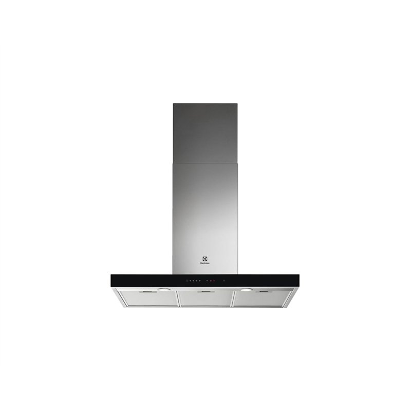 Hotte électrique 90 cm inox max 625 m3/h), Hob2hood, F. Brisa, sortie 150 mm, LED, éclairage inclus T-Invertie frontale en verre