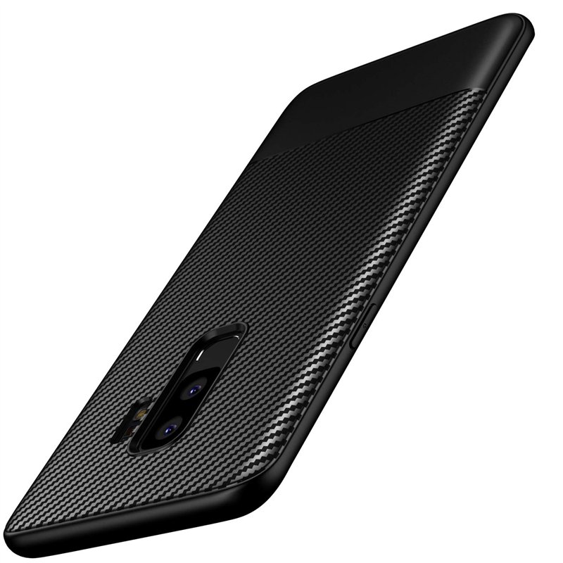 Losvick Coque pour Samsung Galaxy S9 Plus, Silicone Coque Samsung S9 Plus TPU Souple Ultra Fine Fibre de Carbone Protection Hous